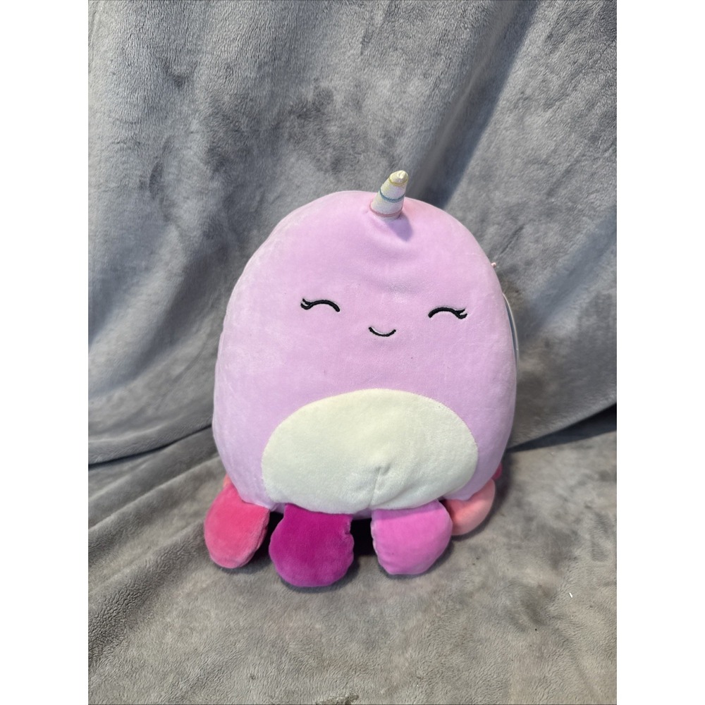 Squishmallow Davina the octocorn plush purple, pink, and sparkly silver 10"
